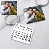 Personalized Photo Calendar Keychain, Picture Key Chains, Photo Key Ring