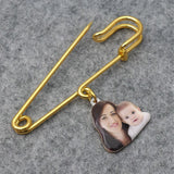 Custom Photo Charm Brooch Tie Tack Funny Portrait Bouquet Pin