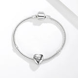 925 Silver Heart Charm Forever Bead for Bracelet DIY Jewelry