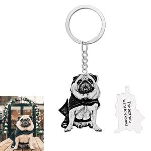 Personalized Pet Photo Keychain Stainless Steel Keyring