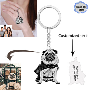 Custom Photo Keychain Family Pet Stainless Steel Keyring DIY Picture Keychain