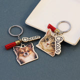 Custom Photo Keychain Stainless Steel Family Pets DIY Picture Keychain
