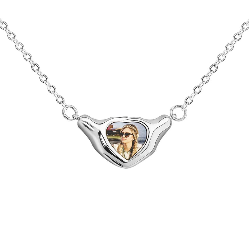 Personalized Photo Heart Necklace Gift for Women Mother's Gift