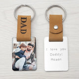 Custom Dad Key Chain Engraved Photo Keychain Gift for Mom