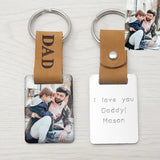 Custom Dad Key Chain Engraved Photo Keychain Gift for Mom