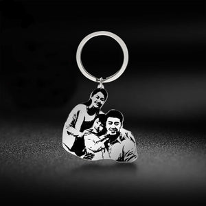 Personalized Photo Keychain Baby Family Picture Pendant Gift Pet Keyring