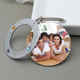 Personalized Photo Keychain with Names & Birthstone