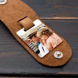 Personalized Photo Keychain Picture Key Chain Daddy Customize Leather Keyring