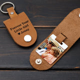 Personalized Photo Keychain Picture Key Chain Daddy Customize Leather Keyring