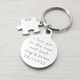 Custom Photo Keychain Puzzle Engraved Couple Key Chain Picture Keyrings
