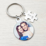 Custom Photo Keychain Puzzle Engraved Couple Key Chain Picture Keyrings