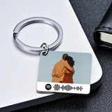 Custom Song Code Photo Keychain for Music Lovers - Personalized Keepsake