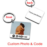 Custom Song Code Photo Keychain for Music Lovers - Personalized Keepsake