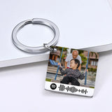 Custom Song Code Photo Keychain for Music Lovers - Personalized Keepsake
