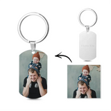 Personalized Photo Keychain Engraved Stainless Steel Picture Key Chain