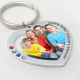 Personalized Heart Keychain Couples Picture Keyring Mom Dad Gift