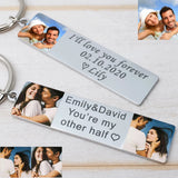 Personalized Photo Keychains Keychain with Picture Anniversary Keyring Gift