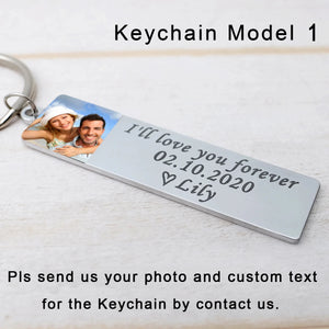 Personalized Photo Keychains Keychain with Picture Anniversary Keyring Gift