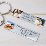 Personalized Photo Keychains Keychain with Picture Anniversary Keyring Gift