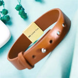 Custom Men's Leather Bracelet with Personalized Photo