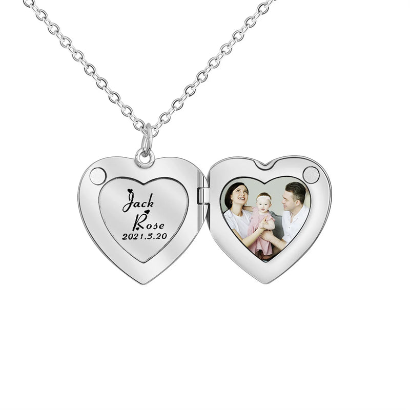 Personalized Locket Necklace Monogram Love Heart Pendant Bridesmaid Gift