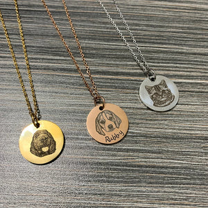 Personalized Pet Necklace Engraved Silver Collar