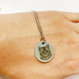 Personalized Pet Necklace Engraved Silver Collar