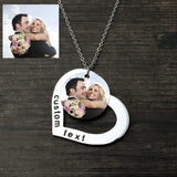 Personalized Heart Photo Necklace for Dog Lover - Pet Memory Gift