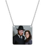 Personalized Photo Necklace Square Pendant Stainless Steel Photo Jewelry