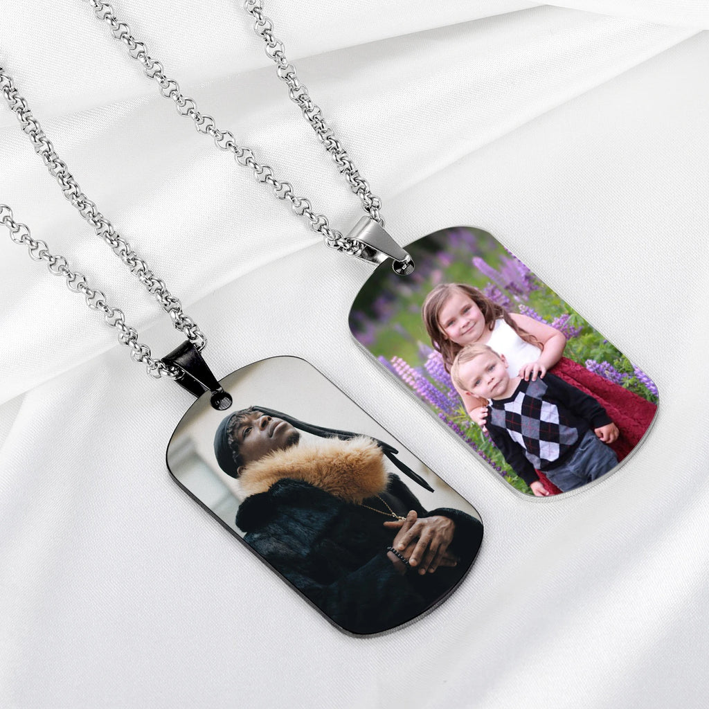 Custom Photo Necklace Colorful Image Stainless Steel Jewelry