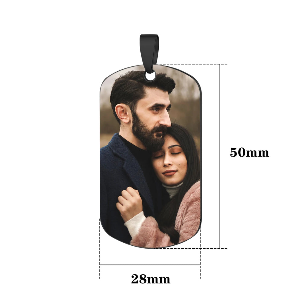 Custom Photo Necklace Colorful Image Stainless Steel Jewelry