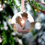 Personalized Family Photo Ornament Just Married Gift