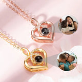 Personalized Photo Projection Necklace Heart Love Gift