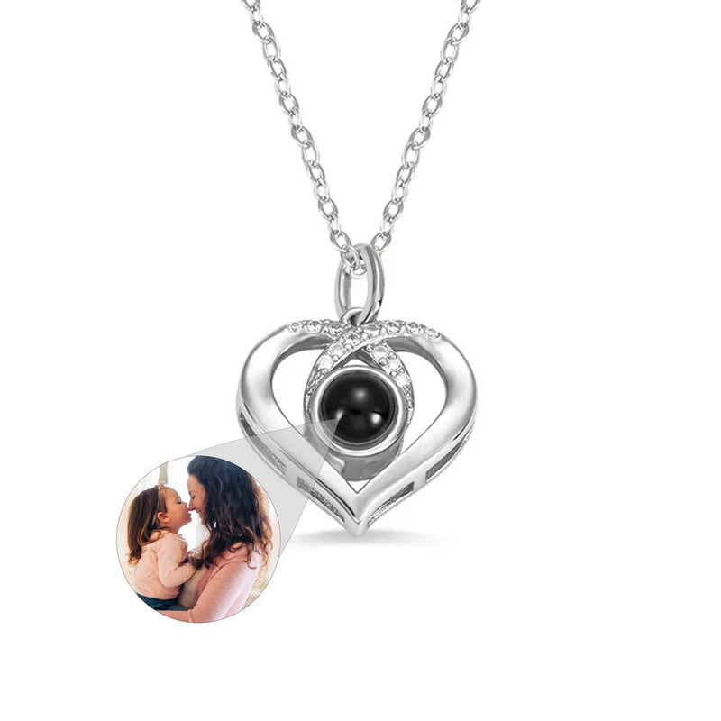 Personalized Photo Projection Necklace Heart Love Gift