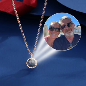 Custom Photo Projection Necklace, Grandma Memorial Necklace