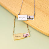Custom Engraved Photo Necklace Stainless Steel Gift