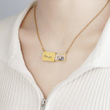 Custom Engraved Photo Necklace Stainless Steel Gift