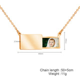 Custom Engraved Photo Necklace Stainless Steel Gift