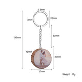 Personalized Photo Wooden Keychain - Customizable Gift