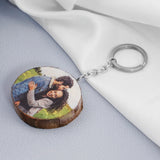 Personalized Photo Wooden Keychain - Customizable Gift