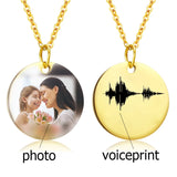 Personalized Nameplate Necklace with Photo Pendant for Women Men