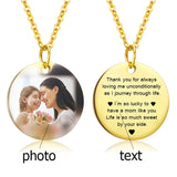 Personalized Nameplate Necklace with Photo Pendant for Women Men
