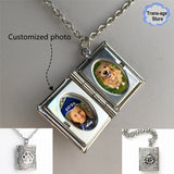 Custom BookShape Pet Photo Necklace Keychain