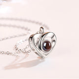 Customized Picture Heart Necklace S925 Sterling Silver Projection