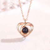 Customized Picture Heart Necklace S925 Sterling Silver Projection