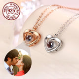 Customized Picture Heart Necklace S925 Sterling Silver Projection