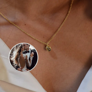 Personalized Silver Bubble Projection Necklace
