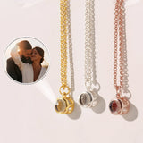 Personalized Silver Bubble Projection Necklace