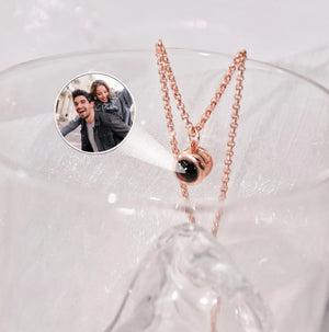 Personalized Silver Bubble Projection Necklace
