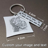 Personalized Picture Keychain, Engraved Photo Key Chain